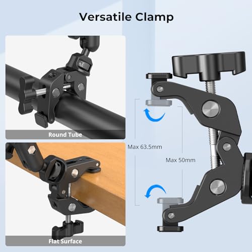 SMALLRIG 22" Magic Arm Clamp, Overhead Phone Mount Holder Stand, Camera Arm - style: Double Ball Joints