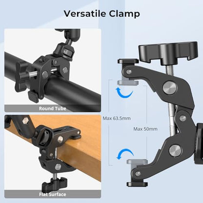 SMALLRIG 22" Magic Arm Clamp, Overhead Phone Mount Holder Stand, Camera Arm - style: Double Ball Joints