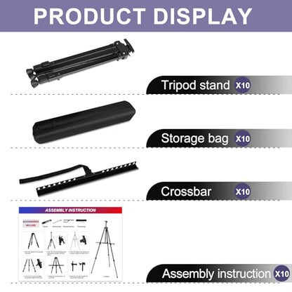 AROIC 10 Pack Painting Display Easel Stand Portable Adjustable Metal Tripod - style: 10P