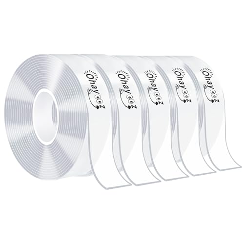 Ohayooz® Extra Strong Double Sided Tape Heavy Duty Removable Total 50FT - size: 10 Feet Set of 5