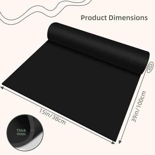 Foam Craft Sheets, 38x100CM EVA Foam Roll, 4MM Black DIY Handcraft Sheets - color: BLACK-15x39in-4MM