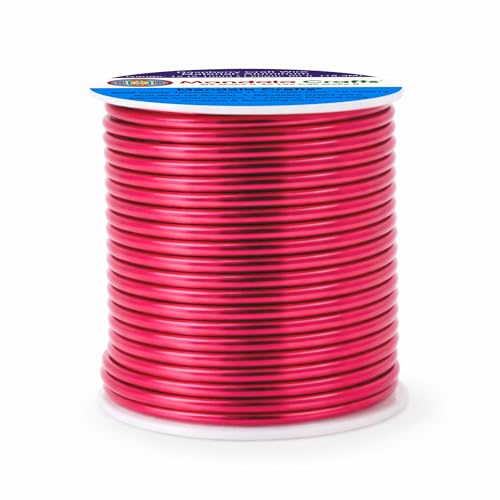 Mandala Crafts 12 Gauge Raspberry Anodized Aluminum Craft Wire, 60 FT - color: Raspberry, size: 12 Gauge