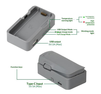 Coyktonty Battery Charger for DJI NEO2 with Storage and Discharge Modes with Charging Cable