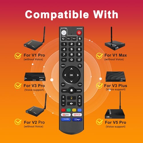 V3 Pro Voice Remote Control Replacement Compatible for vSeeBox V1/V2,V3/V2/V1/V5 Pro,V6/V3 Plus,Max/Elite/Max Intelligent Bluetooth Voice Remote Control