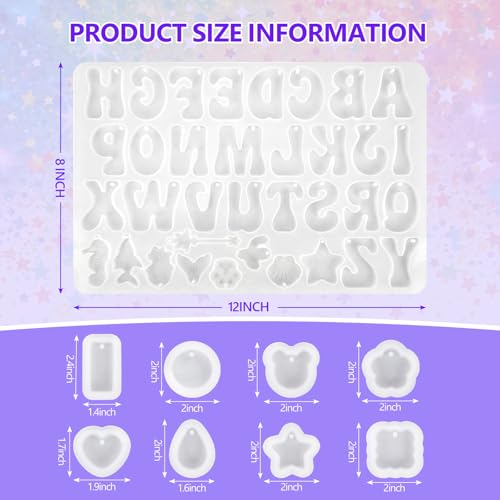 KISREL 18OZ Epoxy Resin Kit for Beginners, Resin Kit with Alphabet Mold - size: Alphabet Molds and 8 Mini Molds