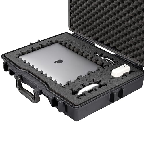 Eylar 22” Hard Laptop Case Equipped with RAGAR Reconfigurable & Reusable XP Crosslinked Foam Insert, Waterproof, Shockproof for Equipment, Drones, and Cameras (1 RAGAR Layer) (Black) - color: Black