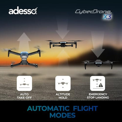 Adesso CyberDrone X3 Drone, 2K FPV Camera