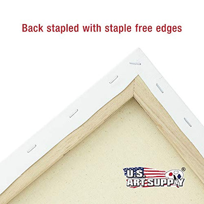U.S. Art Supply Professional Quality Stretched Canvas, Multipack of 10 - size: Small