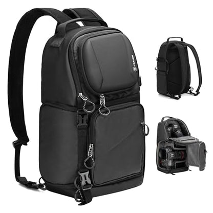 TARION 2-in-1 Camera Backpack & Shoulder Sling Bag Compact 9L Black TR-S - color: 2-in-1 Sling/Backpack Black, size: Large
