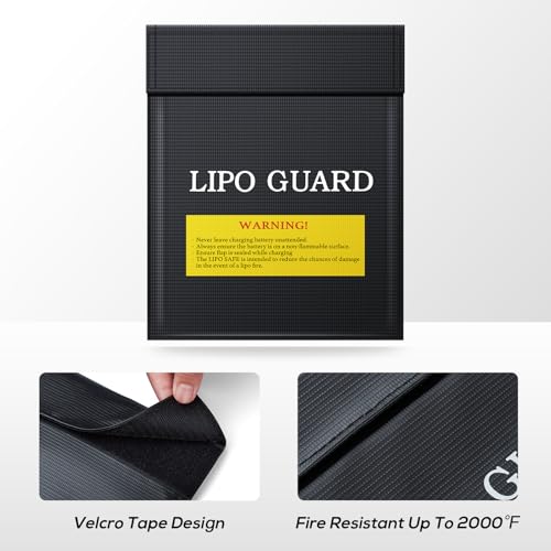 PAWBOSE Lipo Safe Bag, Fireproof Explosion-Proof Lipo Battery Bag for Safe Charging and Storage, 2 Packs(black)