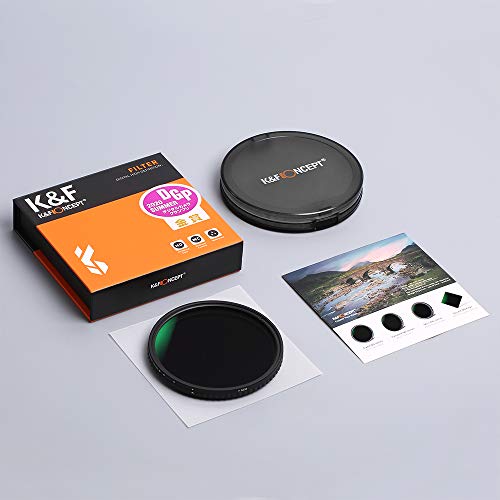 K&F Concept 37mm Variable ND Filter ND2-ND32 Camera Lens Filter (1-5 Stops) No X Cross HD Neutral Density Filter with 28 Multi-Layer Coatings Waterproof