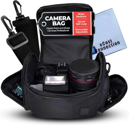 eCostConnection Medium Soft Padded Camera Equipment Bag Case for Nikon, Canon, Sony, Pentax, Olympus Panasonic, Samsung & Many More…