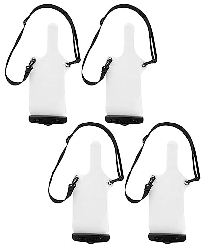 4Pcs Universal Two Way Radio Waterproof Case Bag Portable Walkie Talkie Rainproof Pouch with Adjustable Strap Compatible for Motorola Kenwood Midland UV-3R UV-5R PX-888 Walkie Talkie Radio - color: White