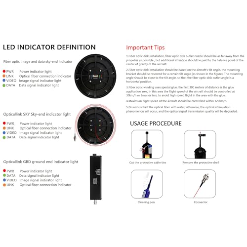 5km FPV Optic Fiber Cable with Build-In Sky End Optical Fiber Cable Image Data Module Transimission, Wired Signal Transmitter Optical Receiver Link Ground End Station for FPV Drone Accessories (5km) - size: 5km