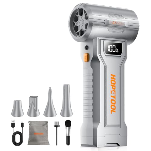 S7 Pro Compressed Air Duster, 150,000 RPM, Digital Display - color: Silver