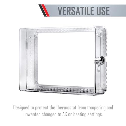 TayMac Plastic Thermostat Cover, Large, Includes Tumbler Lock, Clear - size: Large