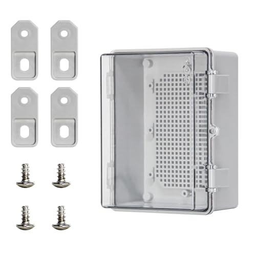 Waterproof Electrical Box Engineering Grade ABS Plastic Outdoor Junction Box Wall Durable DIY Enclosure for Wiring Connections and Protection Clear(7"x5.1"x3.5") - color: Clear, size: 7"x5.1"x3.5"