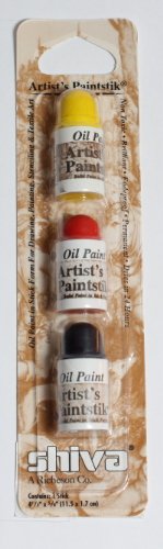 Jack Richeson Shiva Oil Paintstik, Primary Colors, Set of 3