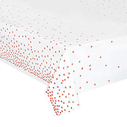 12 Pack Rose Gold Plastic Tablecloths, Waterproof Disposable Table Covers - color: Rose-gold, size: 54" x 108" (12 Pack)