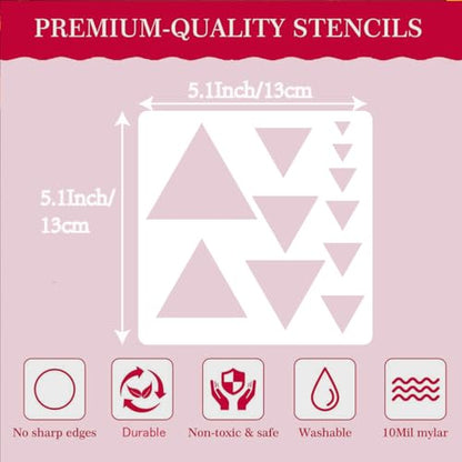 9pcs Plastic Drawing Stencils Basic Shape Template Geometric Shapes Reusable and Washable Suitable for School Teaching, Diary, Scrapbook, Greeting Card, Wood, Wall, Home Decoration