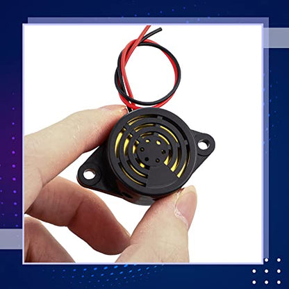 Geiserailie DC 3-24V 95 dB Electronic Buzzer Active Piezo Buzzer Alarm Sounder Continuous Sound Beep, Black(36 Pcs)