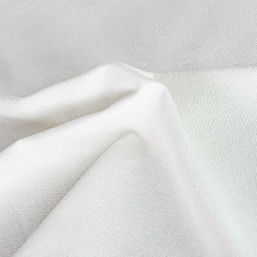 Linen Fabric by The Yard - 5 Yard 62 Inch Wide Bright White - color: Bright White, size: 5 YARDS