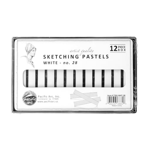 Pacific Arc Sketching Pastel Set, 12-piece – White 28 – Blending & Shading - color: White 28