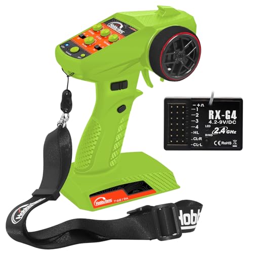 RC Remote Control 4CH 2.4G Transmitter with Receiver and Lanyard for RC Car Crawler Boat, Green - color: Green