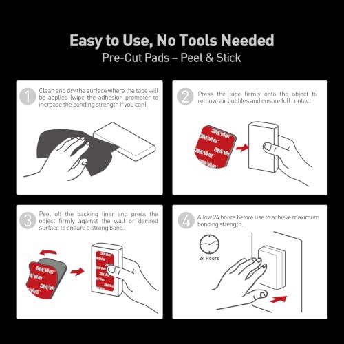 3M Double Sided Pads, Heavy Duty, 2.2" Square Adhesive Pad, 6 Pack - size: 2.2" x 2.2" (6 Pack), style: Square