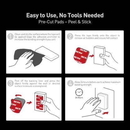 3M Double Sided Pads, Heavy Duty, 2.2" Square Adhesive Pad, 6 Pack - size: 2.2" x 2.2" (6 Pack), style: Square