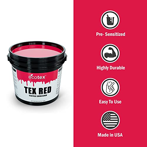 Ecotex® Tex-Red Pre-Sensitized Screen Printing Emulsion, Photo Emulsion,Qt - size: Quart - 32 oz.