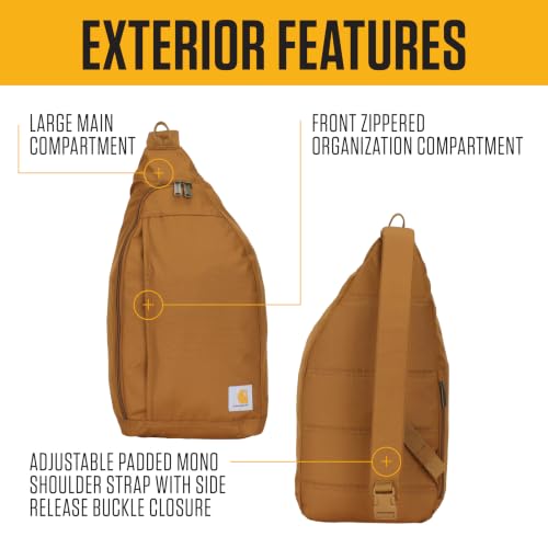 Carhartt Durable Sling Bag, Crossbody Backpack with Side Release Buckle, Tablet Sleeve and Adjustable Strap, Harbor Teal, 10L - color: Harbor Teal