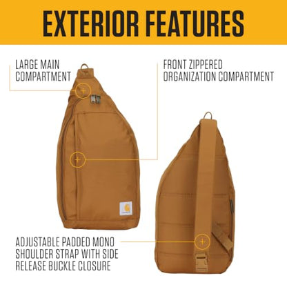 Carhartt Durable Sling Bag, Crossbody Backpack with Side Release Buckle, Tablet Sleeve and Adjustable Strap, Harbor Teal, 10L - color: Harbor Teal