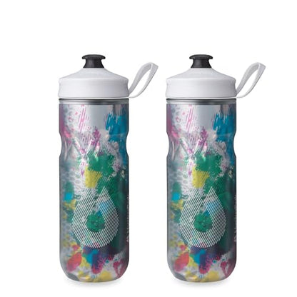 HydraPak Polar Sport Insulated Water Bottle 2-Pack (20oz, Splash Multi) - color: Splash Multi, style: 20oz/600ml (2-Pack)