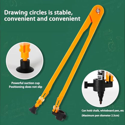 Magnetic Geometry Tool, Protractor, Triangle Rulers Easy Attachment Blackboard Measurement Kit, Teacher Board Protractor Multi-Purpose Kit Large Teaching Aids (Four-Piece Set) - style: Four-piece set
