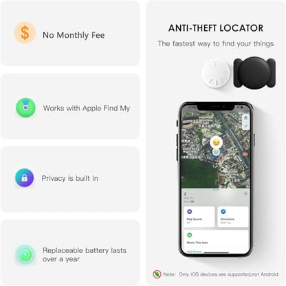 GPS Car Tracking Devices, 2PCS Tracker Device for Vehicles Work with Find My (iOS Only), Hidden GPSTracking Devices with Magnetic Waterproof Case, No Monthly Fee Car GPS Tracker