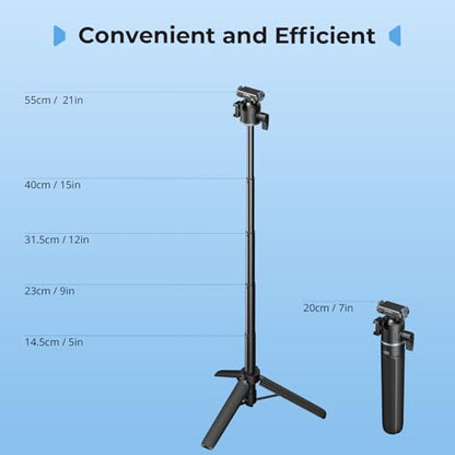 SmallRig 7.8-21.6in Action Cam Selfie Stick Tripod for DJI Action 5 Pro/4/3