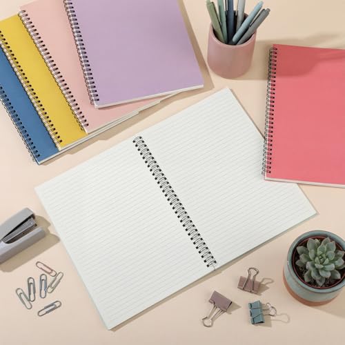 Fuutreo 6 Pack Spiral Notebook 10.5x7.45 Notebook,Playful,Bright - color: Playful