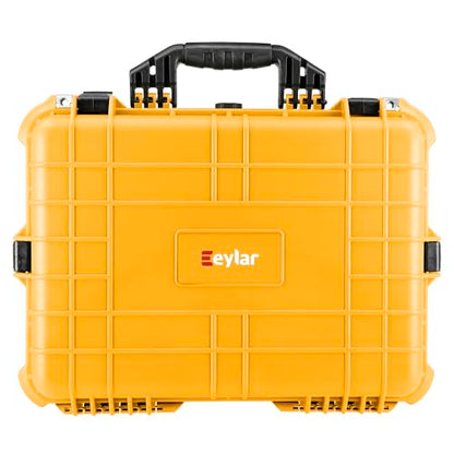 Eylar 20" Large Hard Case Equipped With Ragar Reconfigurable & Reusable XP Crosslinked Foam Insert, Waterproof, Shockproof For Equipment, Drones And Cameras (2 Ragar Layers) (Yellow)