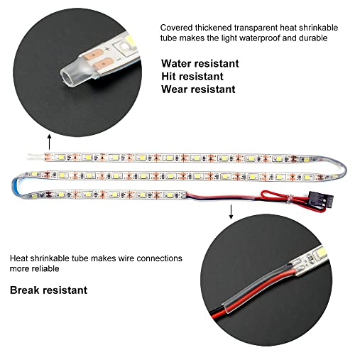 Waterproof LED Light Strips for RC Cars Trucks Airplanes Boats Drones Fixed Wing AR Wing Model Underglow Light (Blue) - color: Blue