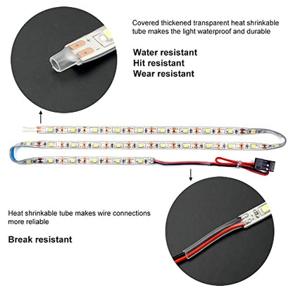 Waterproof LED Light Strips for RC Cars Trucks Airplanes Boats Drones Fixed Wing AR Wing Model Underglow Light (Red) - color: Red
