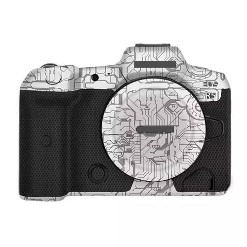 Anti-Scratch Camera Skin Wrap R5 Sticker Coat Vinly Protective Film Body Protector Decals Cover for Canon EOS R5 R 5 (Circuit White) - color: Circuit White