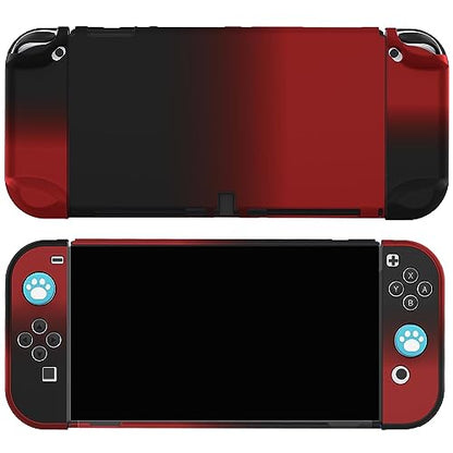 COMCOOL Dockable Case for Nintendo Switch OLED - [9 FT Military Grade Drop Protection] [with Tempered Glass Screen Protector] Cute Kawaii Protective Cover Shell for Nintendo Switch OLED - Black Red - color: Red Black