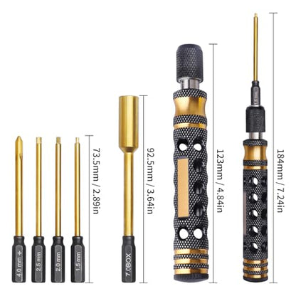Titanium Hexagon Screwdriver Allen Wrench Hex Nut Driver Phillips Bit RC Tool Kit for Multi-Axis FPV Racing Drone RC Quadcopter Car Modeling Robot
