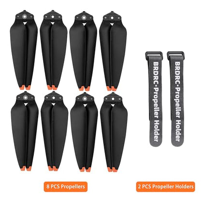8 PCS 2312F Propellers for Air 3, Low-Noise and Quick-Release Stable Blade Replacement Props for DJI Air 3 (Orange), Drone Accessories with 2 PCS Propeller Holders