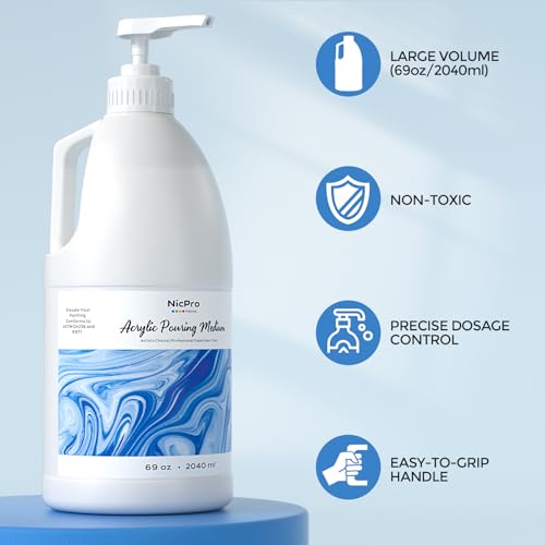 Nicpro Pouring Medium for Acrylic Paint 69oz/2040ml, Acrylic Paint Thinner - size: 69 Fl Oz (Pack of 1)