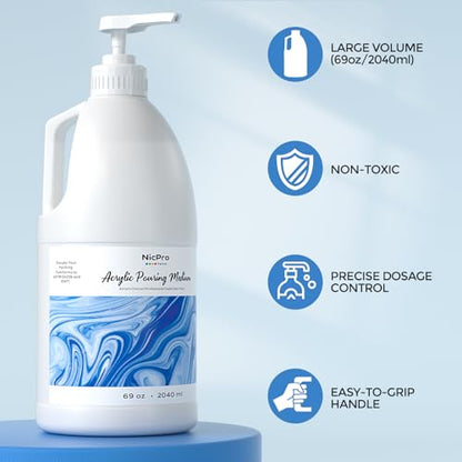 Nicpro Pouring Medium for Acrylic Paint 69oz/2040ml, Acrylic Paint Thinner - size: 69 Fl Oz (Pack of 1)