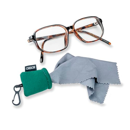 Carson Stuff-It Microfiber Lens Cloth Cleaning System for Eyeglasses, Smartphones, Tablets, Optics, Lenses, Cameras and More - color: Green