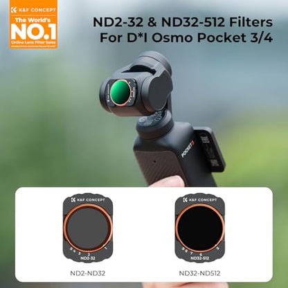 K&F CONCEPT Adjustable Magnetic ND Filters Set - style: ND2-32 +ND32-512