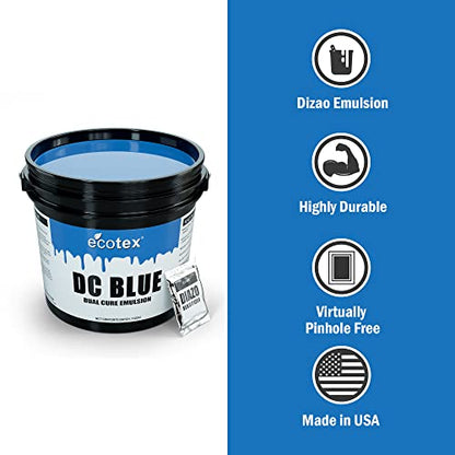 Ecotex® DC Blue Dual Cure Photo Emulsion - Screen Printing Emulsion, 1 Gl - size: 128 fl oz